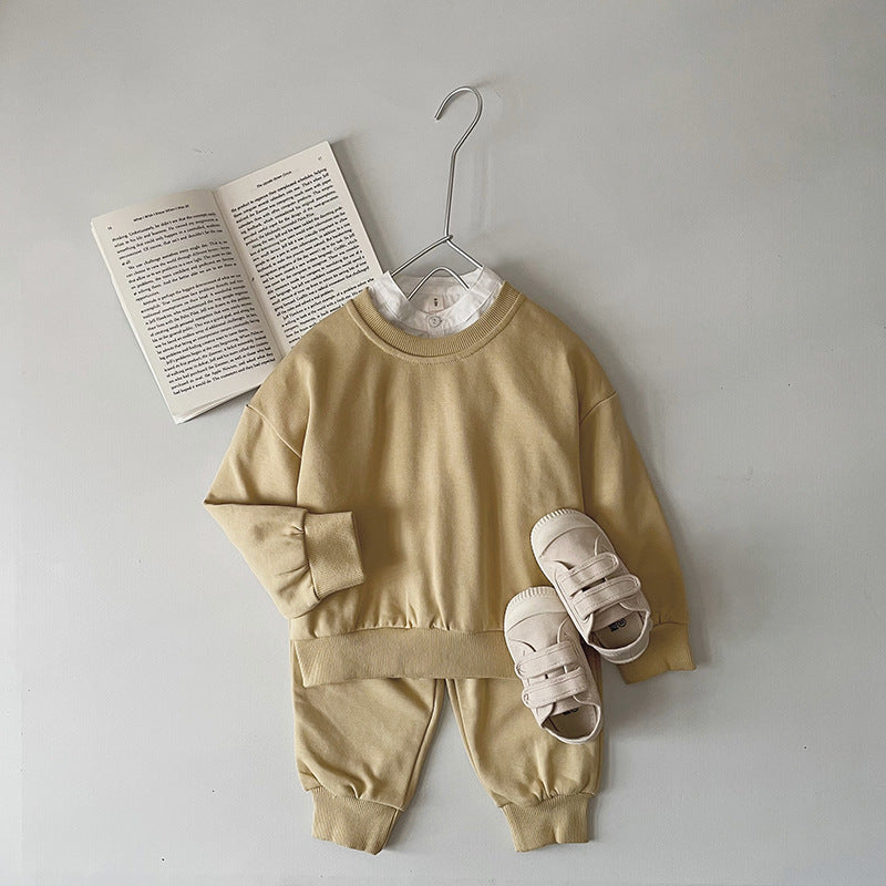 Kid's Solid Sweatshirt Suits