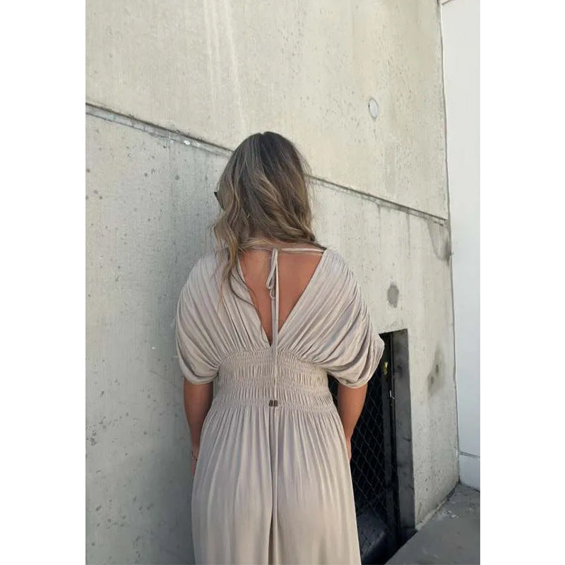 SLIT V-NECK EFFORTLESS MAXI DRESS