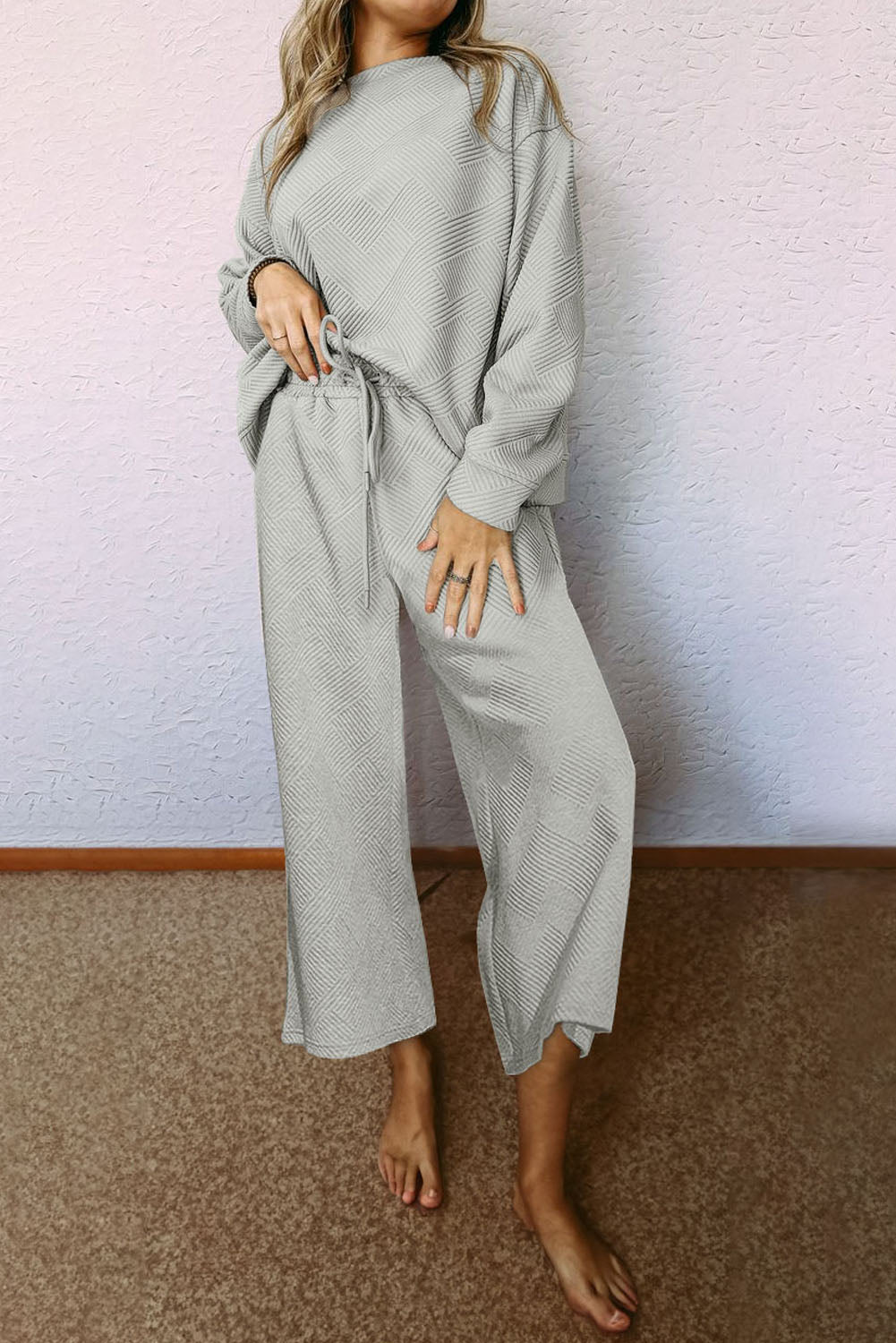 Textured 2pcs Slouchy Outfit