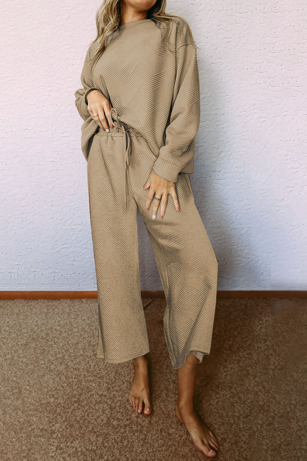 Textured 2pcs Slouchy Outfit