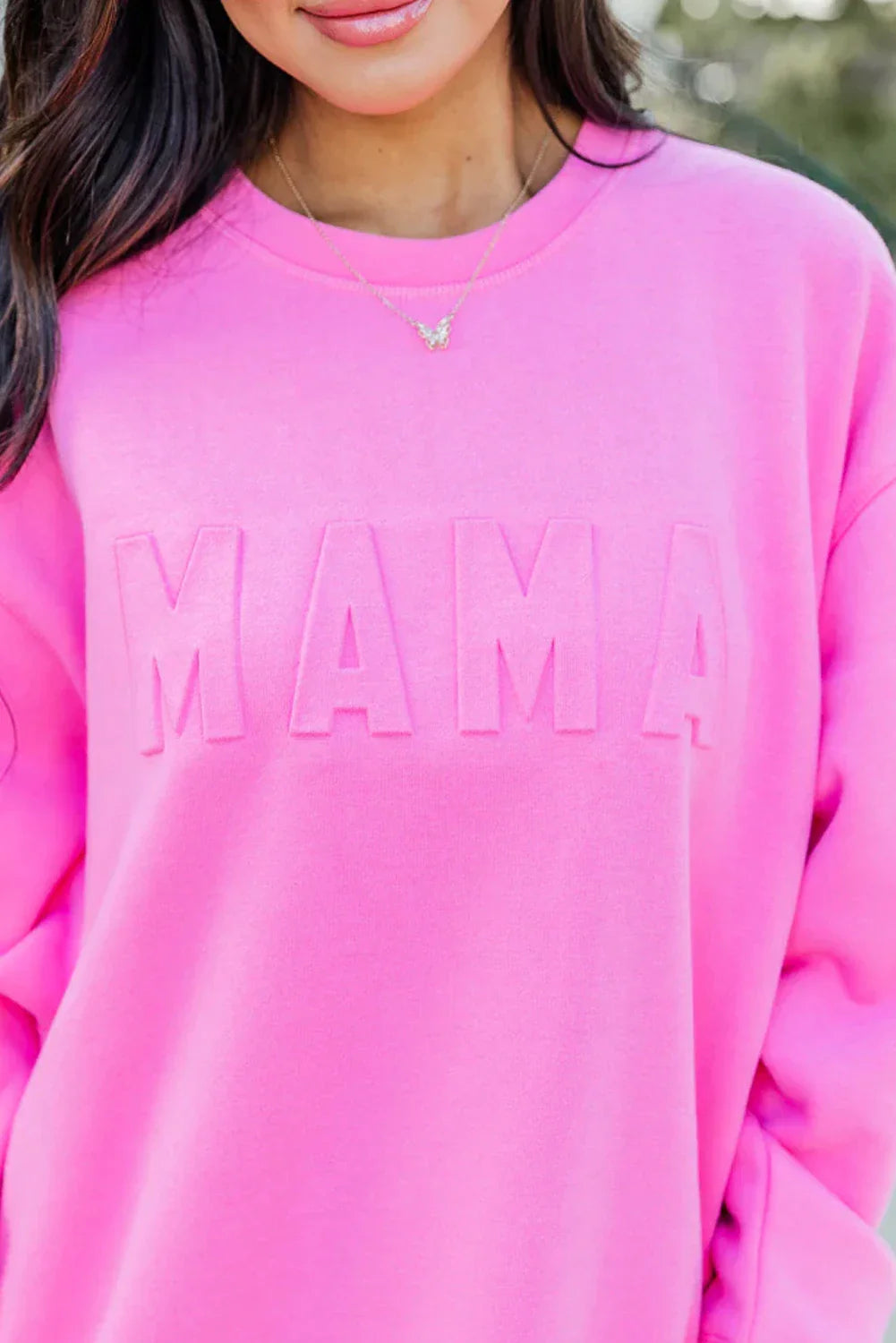 Texture Letter Drop Shoulder Sweatshirt