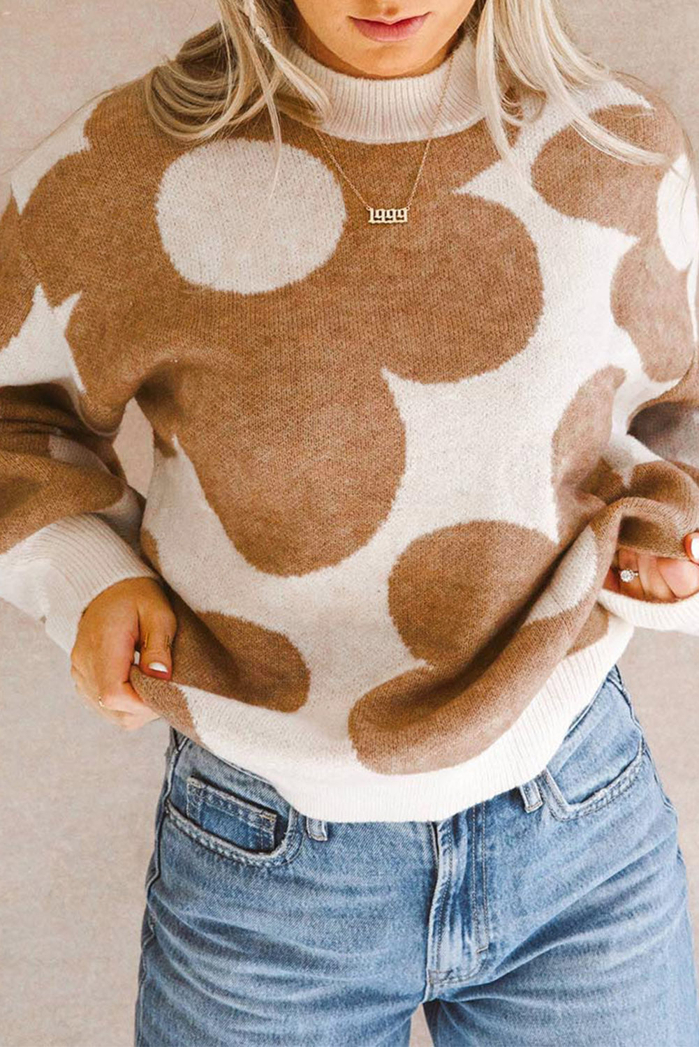 Flower Drop Shoulder Sweater