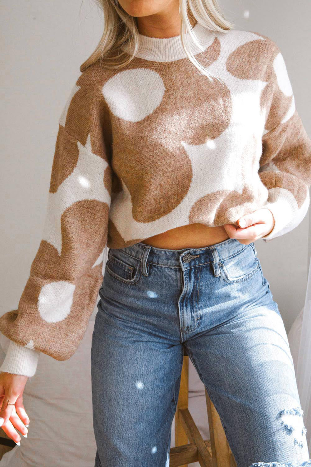 Flower Drop Shoulder Sweater