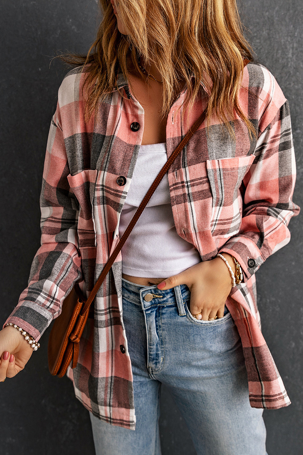 Plaid Button Up Patch Pocket Shirt