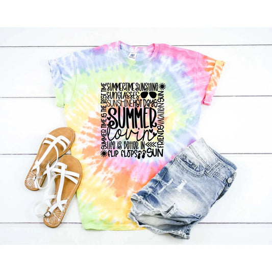 SUMMER LOVIN Tie-dye   Graphic Tee