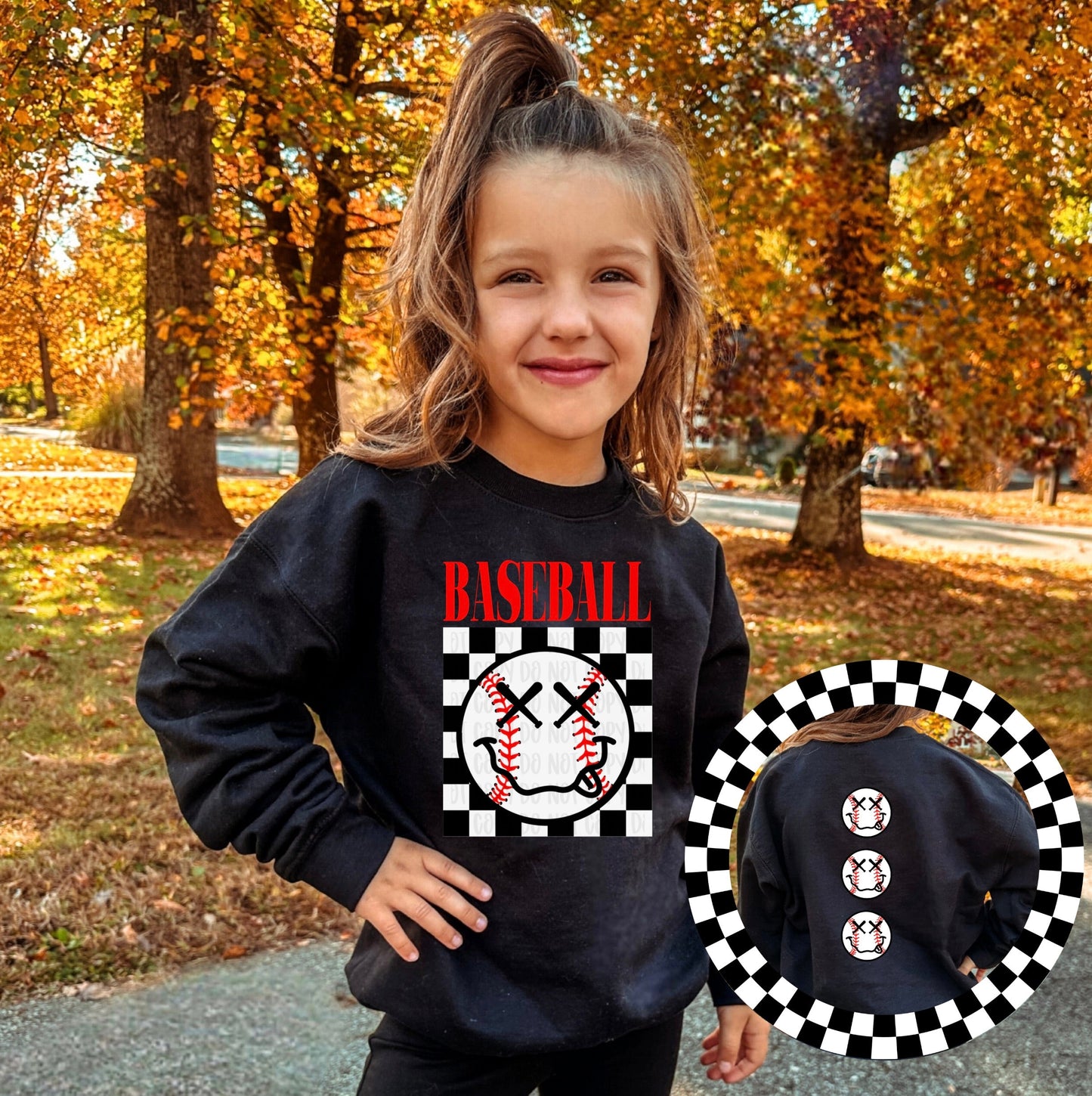 Checkered Sport Face - YOUTH Sweatshirt