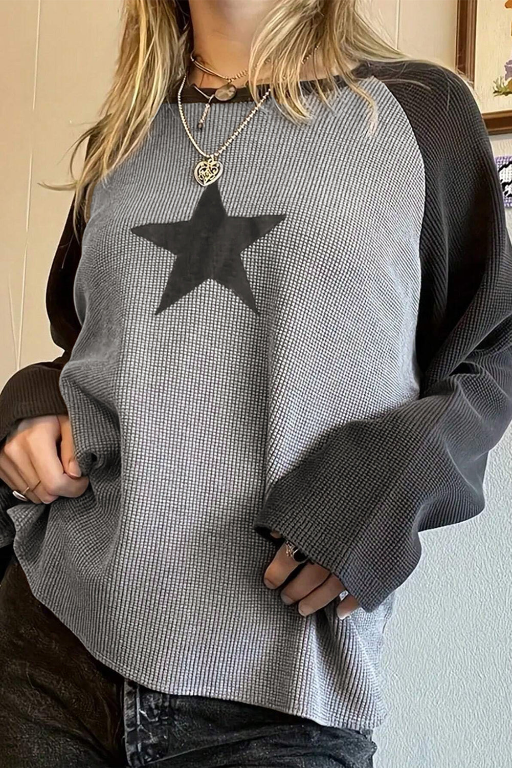 Waffle Knit Star Patch Tee