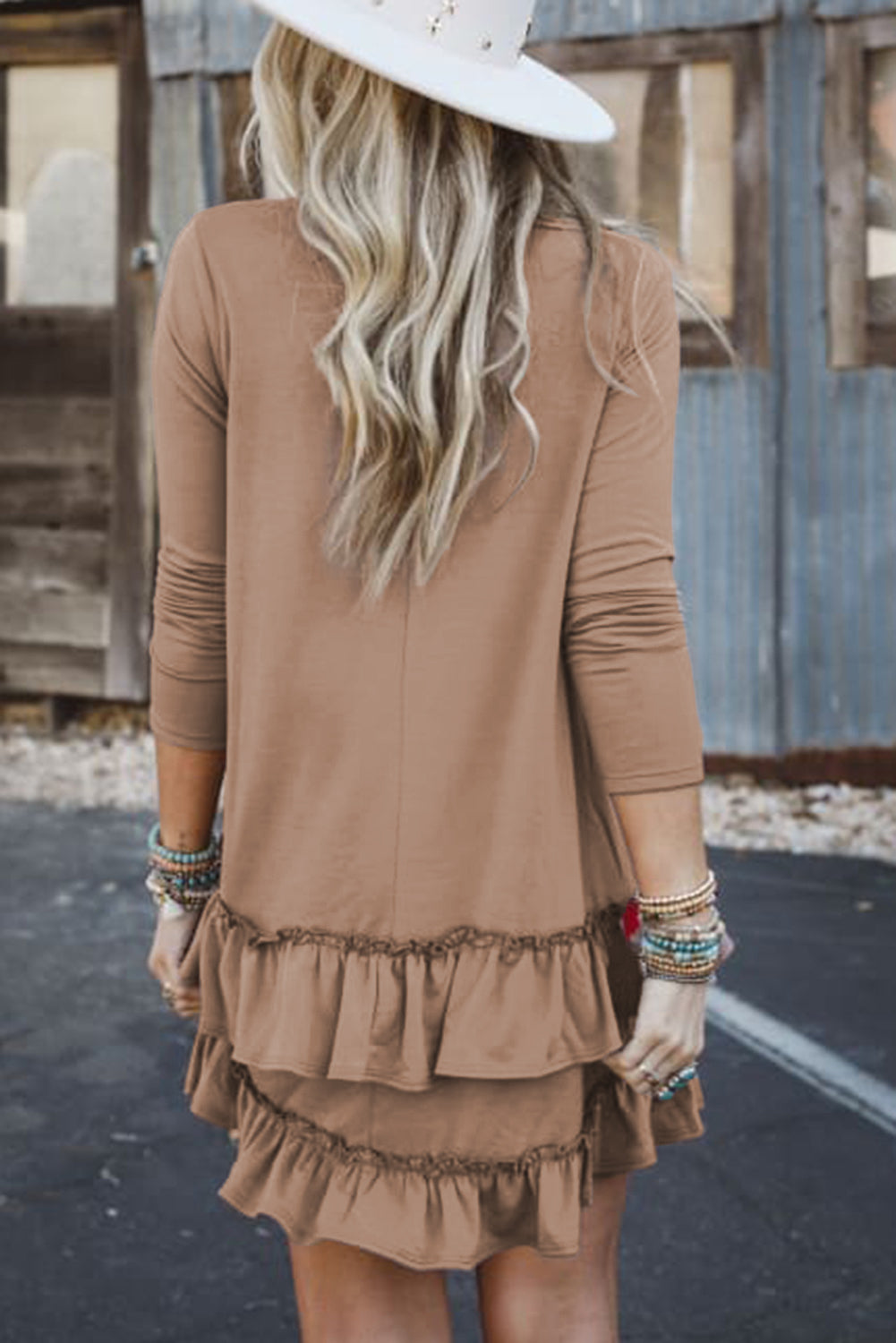 Tiered Ruffled Hem Mini Dress