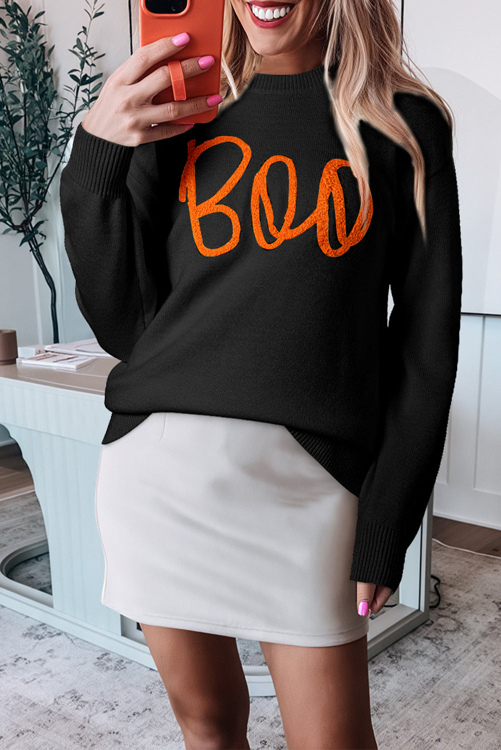 Halloween Boo Soft Knitted Sweater