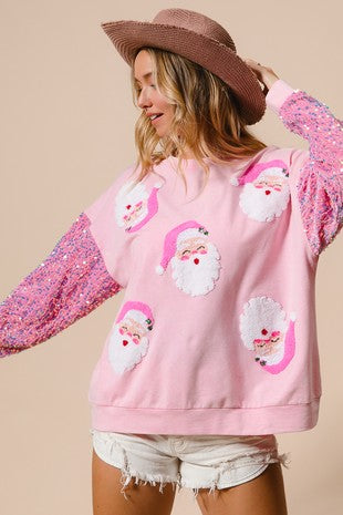 Christmas Sequin Sleeve Sweatshirt