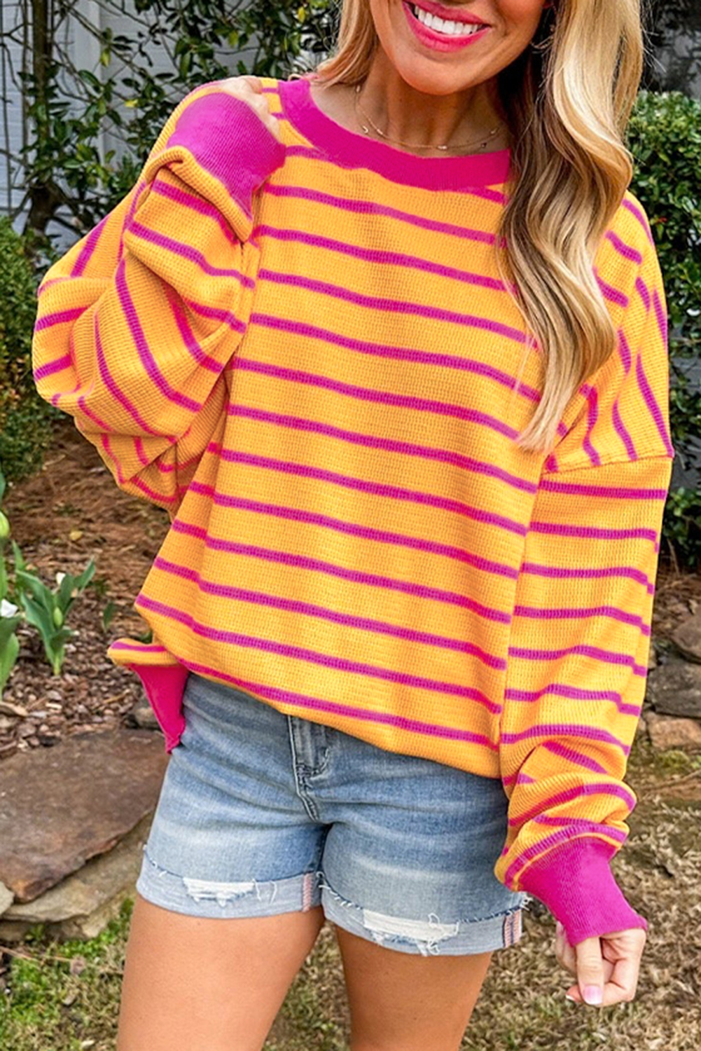 Stripe Trimmed Sweater