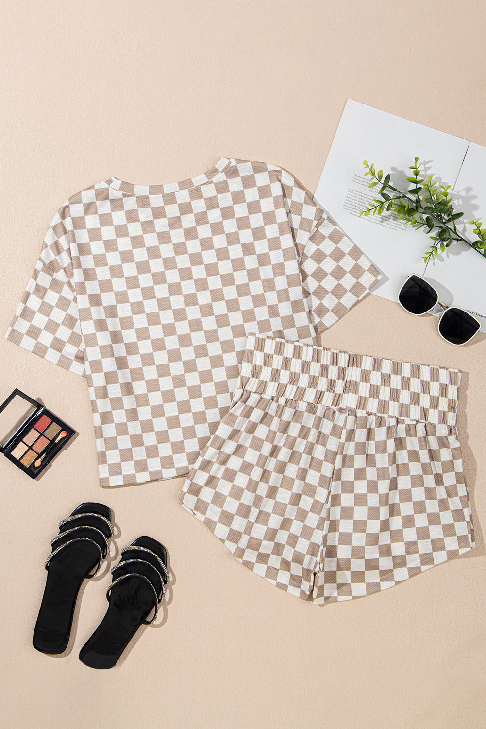 Checkerboard Tee and Skorts 2 Piece Outfit