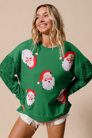 Christmas Sequin Sleeve Sweatshirt