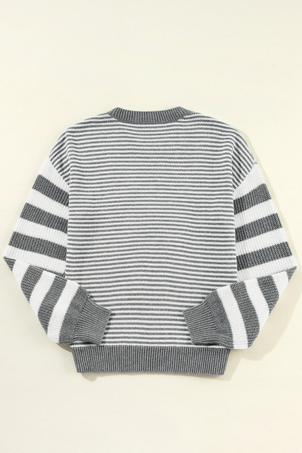 Stripe Geometric Textured Sweater