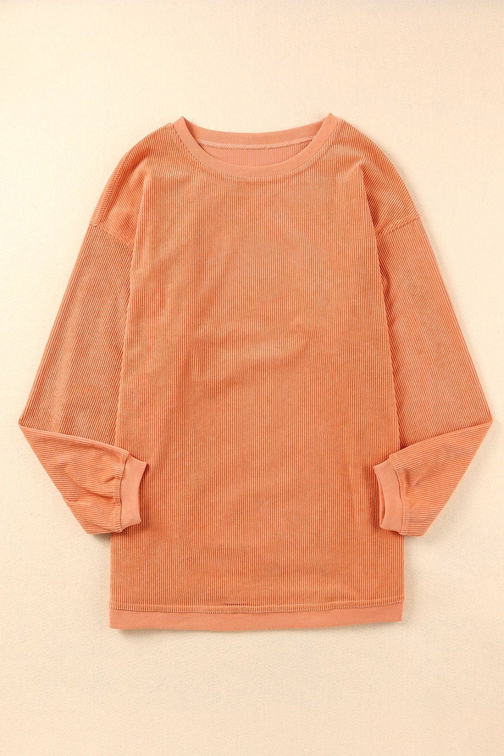 Ribbed Corded Oversized Sweatshirt